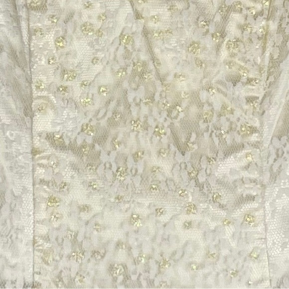 GUNNE SAX VINTAGE STRAPLESS SWEETHEART BASQUE WAIST BOW BACK 80S PROM DRESS - Picture 12 of 13